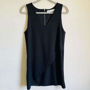 The Impeccable Pig Black Sleeveless Shift V Neck Dress Small